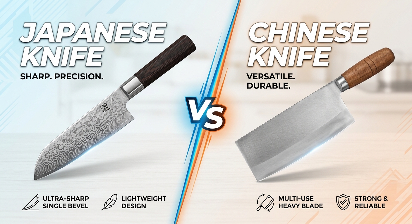 Japanese vs Chinese kitchen knives in 2026: why democratic origin also defines quality