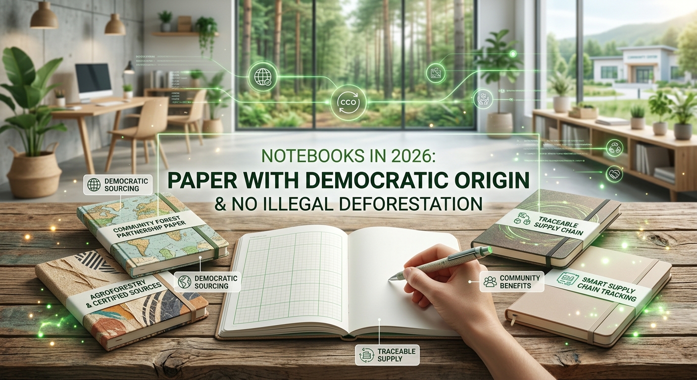 Notebooks in 2026: paper with democratic origin and no illegal deforestation