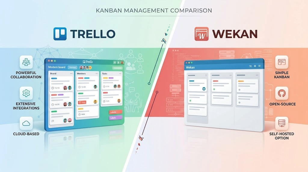 Trello vs Wekan: Kanban Boards With Completely Different Complexity and Control