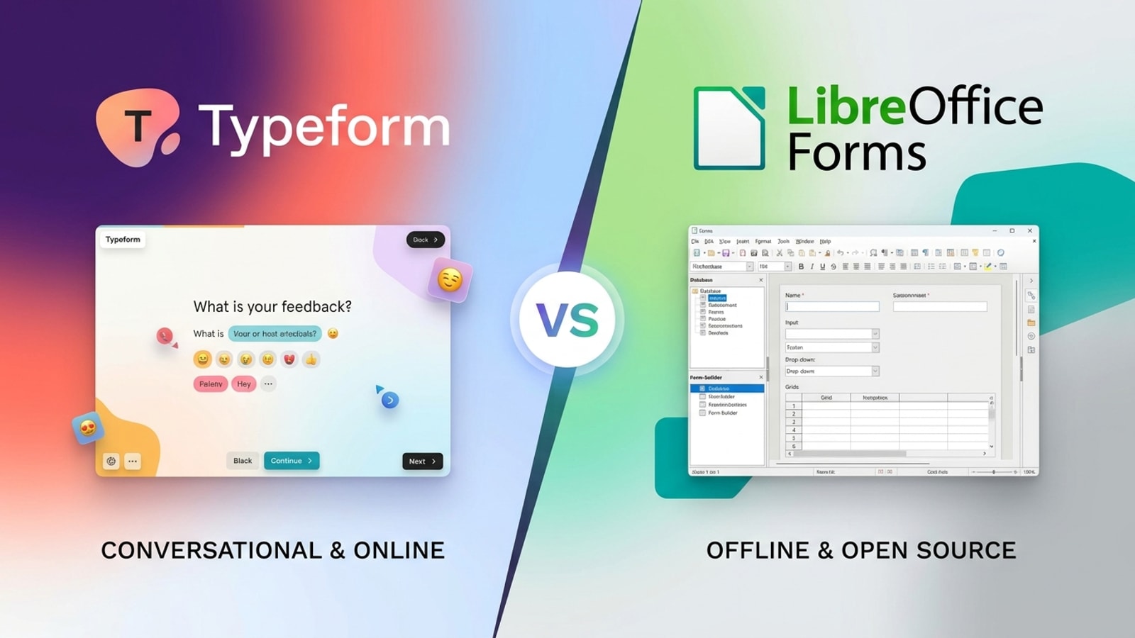 Typeform vs LibreOffice Forms: Survey Builders With Completely Different Response Privacy